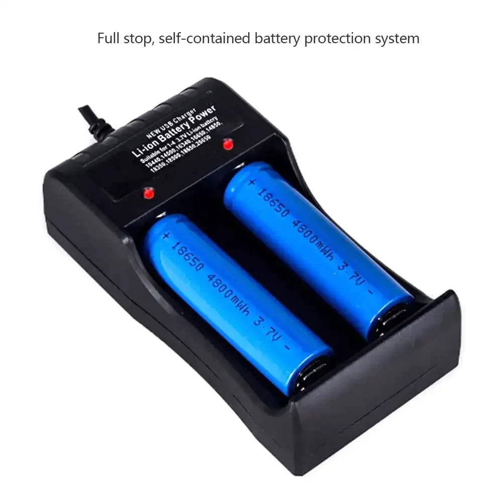 Dual-Slot Lithium Battery Charger for Rechargeable 18650 Batteries