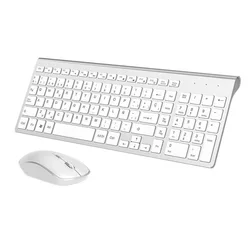 Teclado y ratón inalámbricos para oficina, Mouse en español, conexión estable de 2,4 Ghz, para presentación de viaje en casa