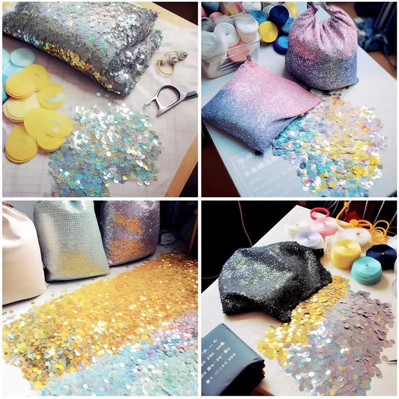Sequins for crafts 4 holes silver gold flat large round 20mm/25mm/35mm for garment handbag DIY