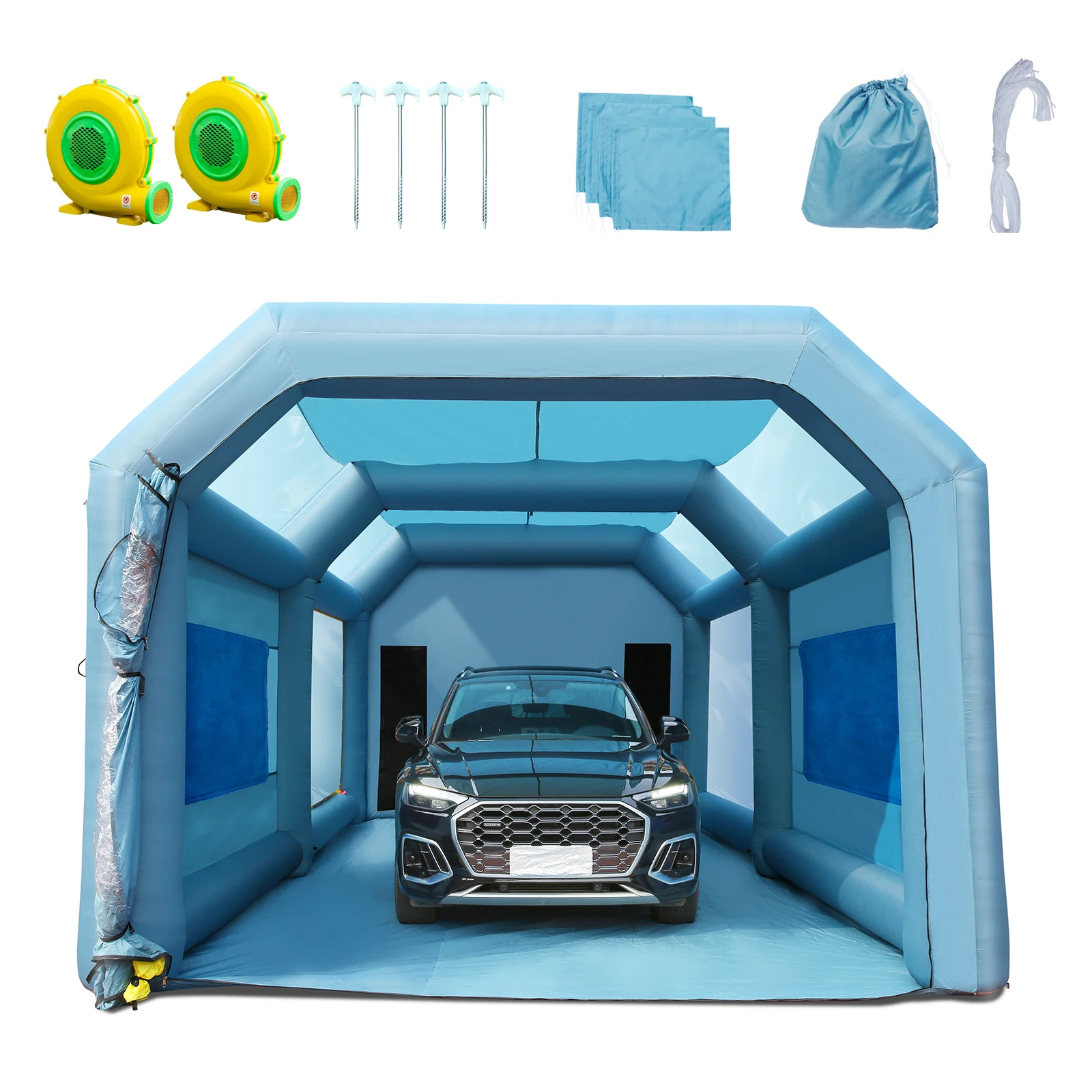 SucceBuy cabine de peinture gonflable avec souffleurs cabine de pulvérisation gonflable cabine de pulvérisation puissante système de filtre à air pour tente de peinture de voiture