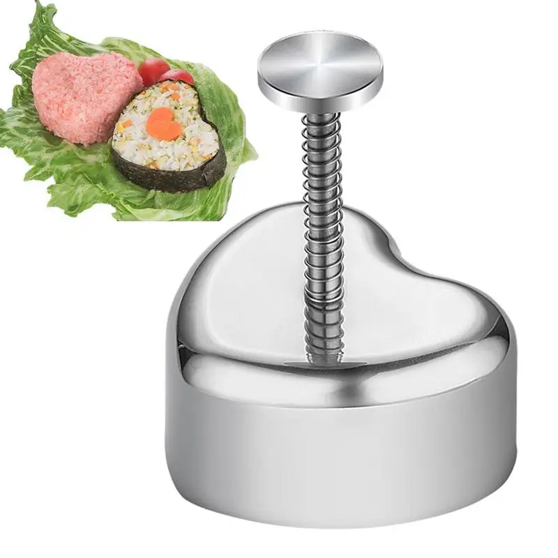

Stainless Steel Sushi Maker Heart-shaped Easy-to-Release Rice Ball Maker Onigiri Mold Maker Press Rice Ball Maker For Children