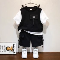 Kids Boys Summer Suit New Fashion Children’s Baby Handsome Short Sleeve Top Shorts 2-Piece Boys’ Casual Clothing Set