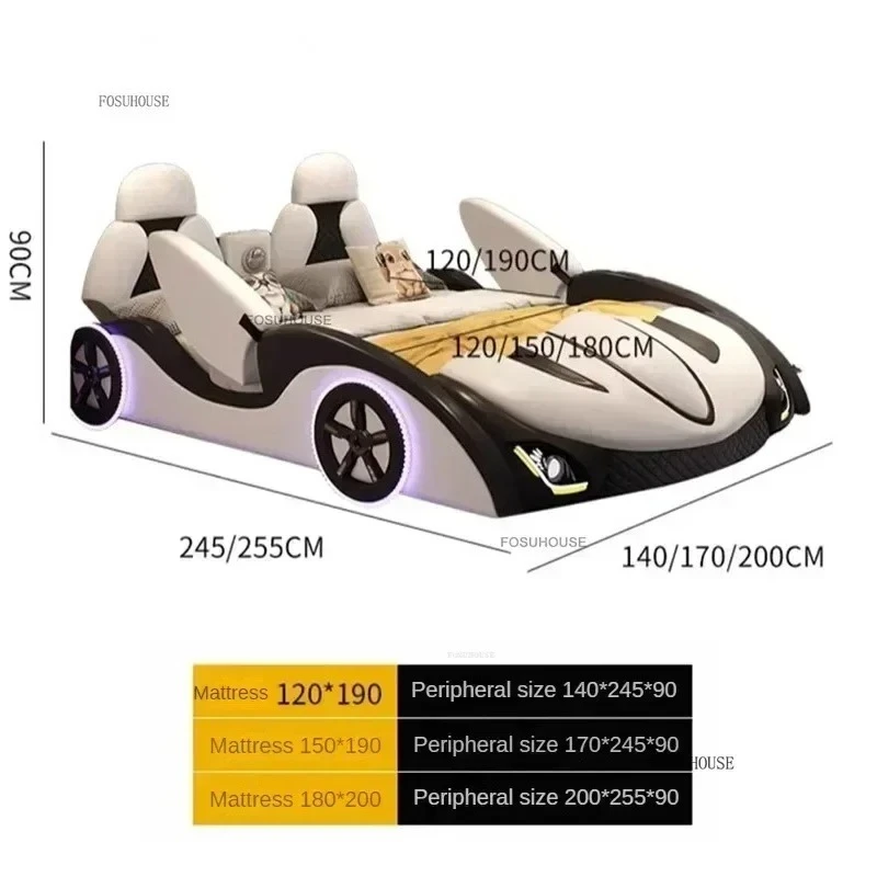 Creative Cartoon Car Children's Beds Home Bedroom Boy Bed for Kids with Guardrail Storage Single Bed Nordic Children's Furniture
