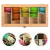 Multifunctional Bamboo System Tea Bag Jewelry Organizer Storage Box 5 Compartments Tea Box Organizer Sugar Container 2