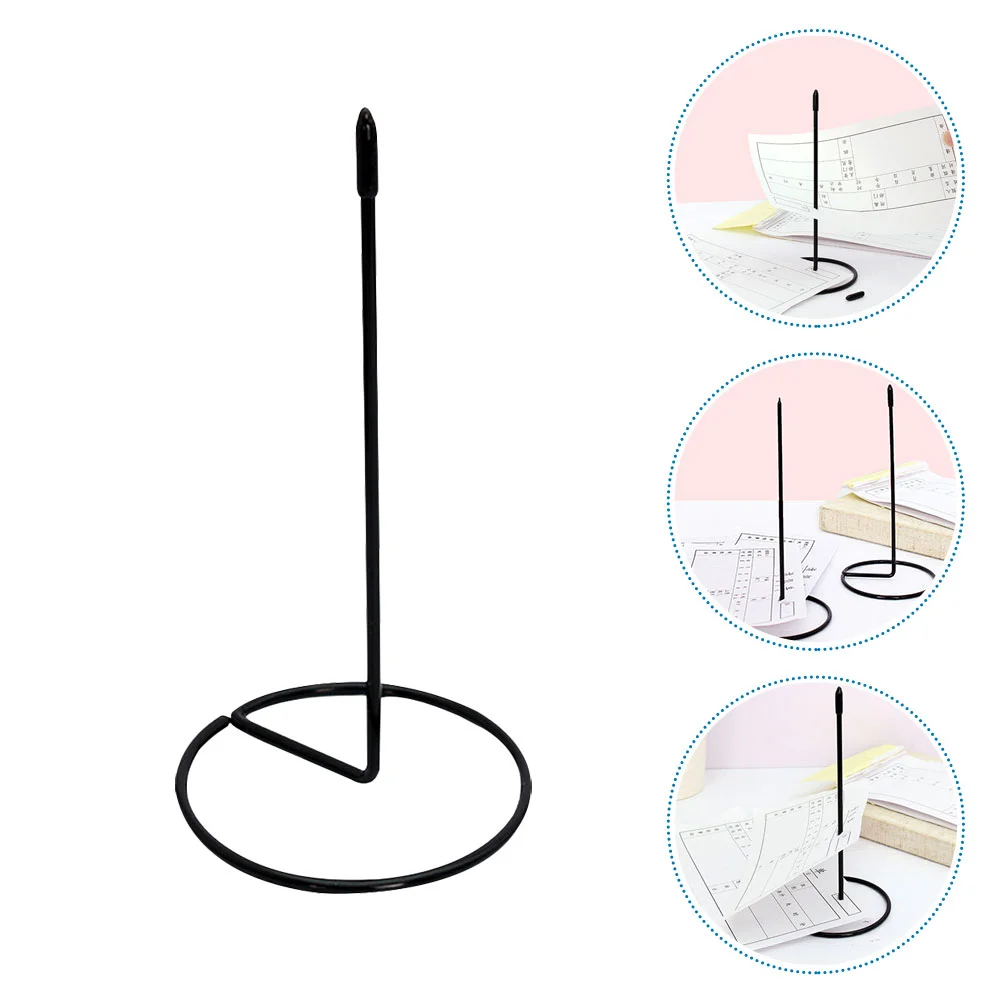 Titular do bilhete com Spike Stick, Recibos, Cheque Bill Fork, Straight Rod Papel, Restaurante Verifique Spindle, Desk