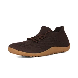 Women's Minimalist Breathable Mesh Sneakers - Comfortable Barefoot and Casual Walking Shoes - 38 (Brown)