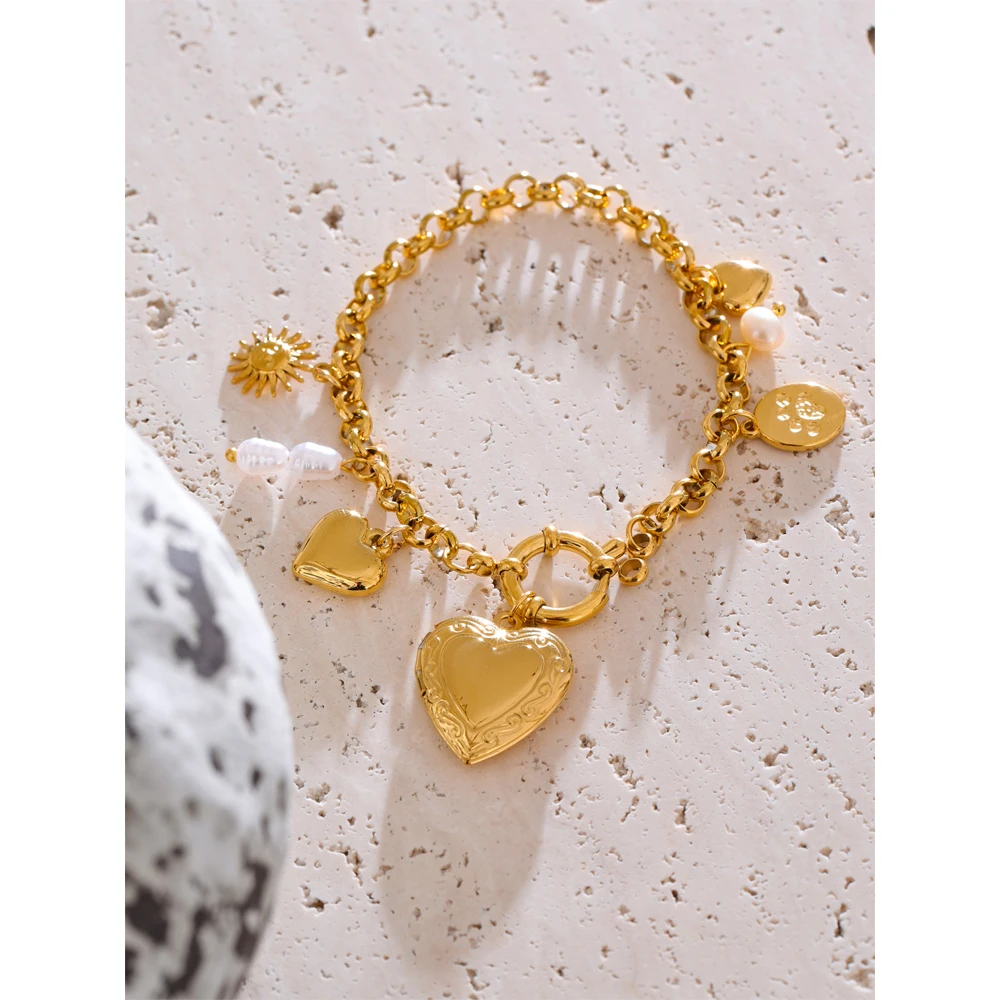 Yhpup Jewelry Bangle Stainless Steel Drop Chain