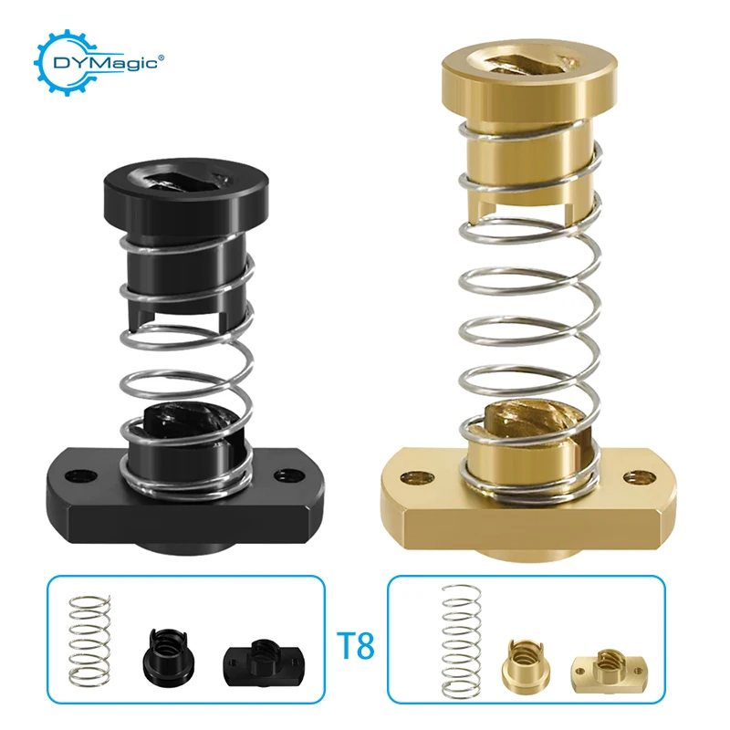 

T8 Anti-backlash Lead Screw Brass/POM Nut Used To Upgrade Ender 3 CR-10 / Tornado/clone 3D Printer Part Anti-backlash Spring Nut