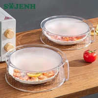 Couvercle alimentaire pour micro-ondes, résistant aux éclaboussures, Surface transparente et lisse avec poignée, couvercle de protection des aliments de 10 pouces, ustensiles de cuisine 6