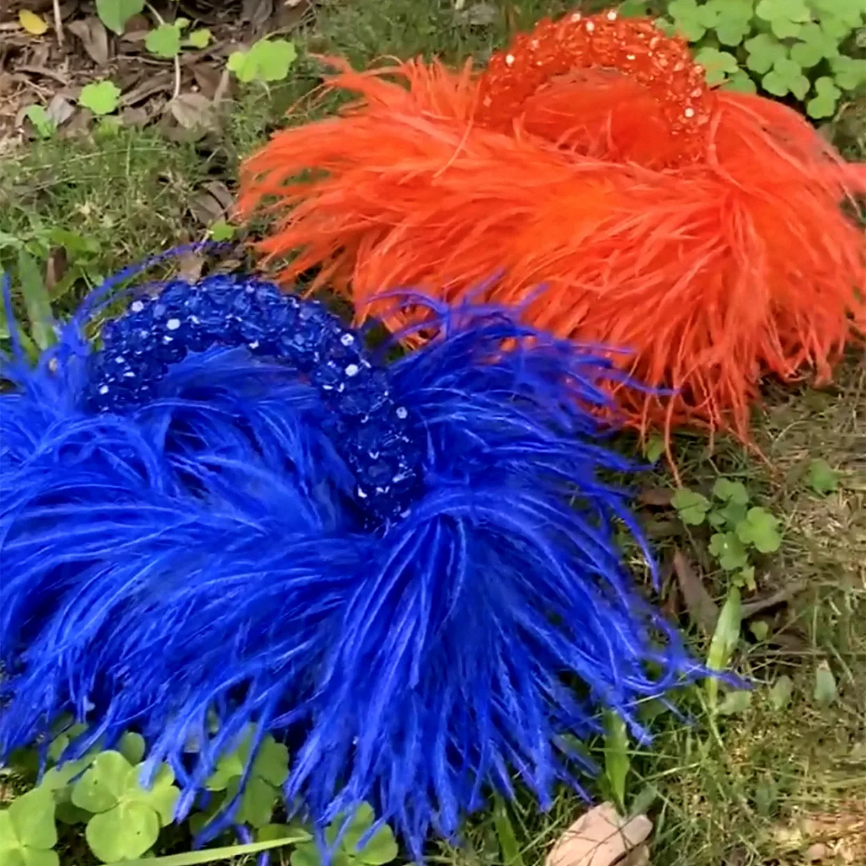 パールビーズバッグフェザーファーデザイナーブランド透明アクリル