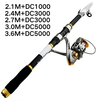 Fishing Rod 2.1-3.6m Or Carbon Telescopic Rod Combo Travel