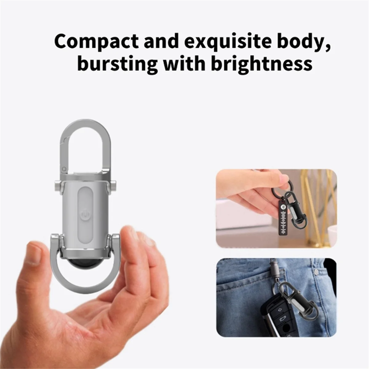 BAAU Mini Flashlight, Waterproof Flashlight Keychain Flashlight Silver