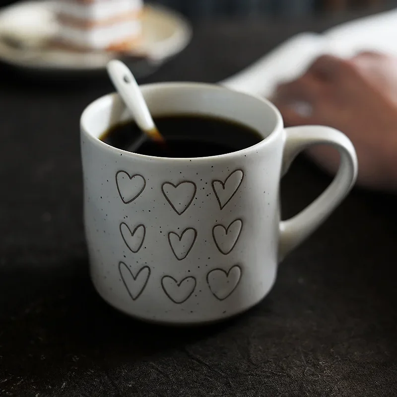 Love Mug, Ceramic Water Cup, Girls' High-value Creative Kawaii Couple Cup, Home Office Breakfast, Milk Coffee, Birthday Gift Cup