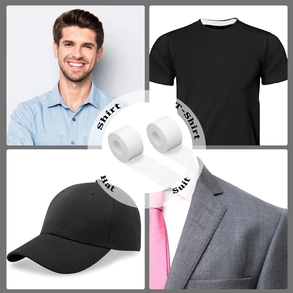 Sweat Pads Collar Protector Men Women Disposable Shirt Neck Collar Protector Self Adhesive Liner Patches Against Sweat Stain underarm sweat pads