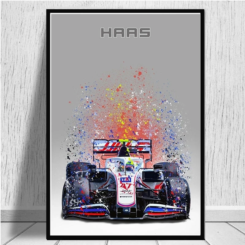 2022 F1 Formula 1 Race Car Poster Wall Art Mclaren Splatter Paint Racing Car Collection Canvas Painting Prints Room Home Decor