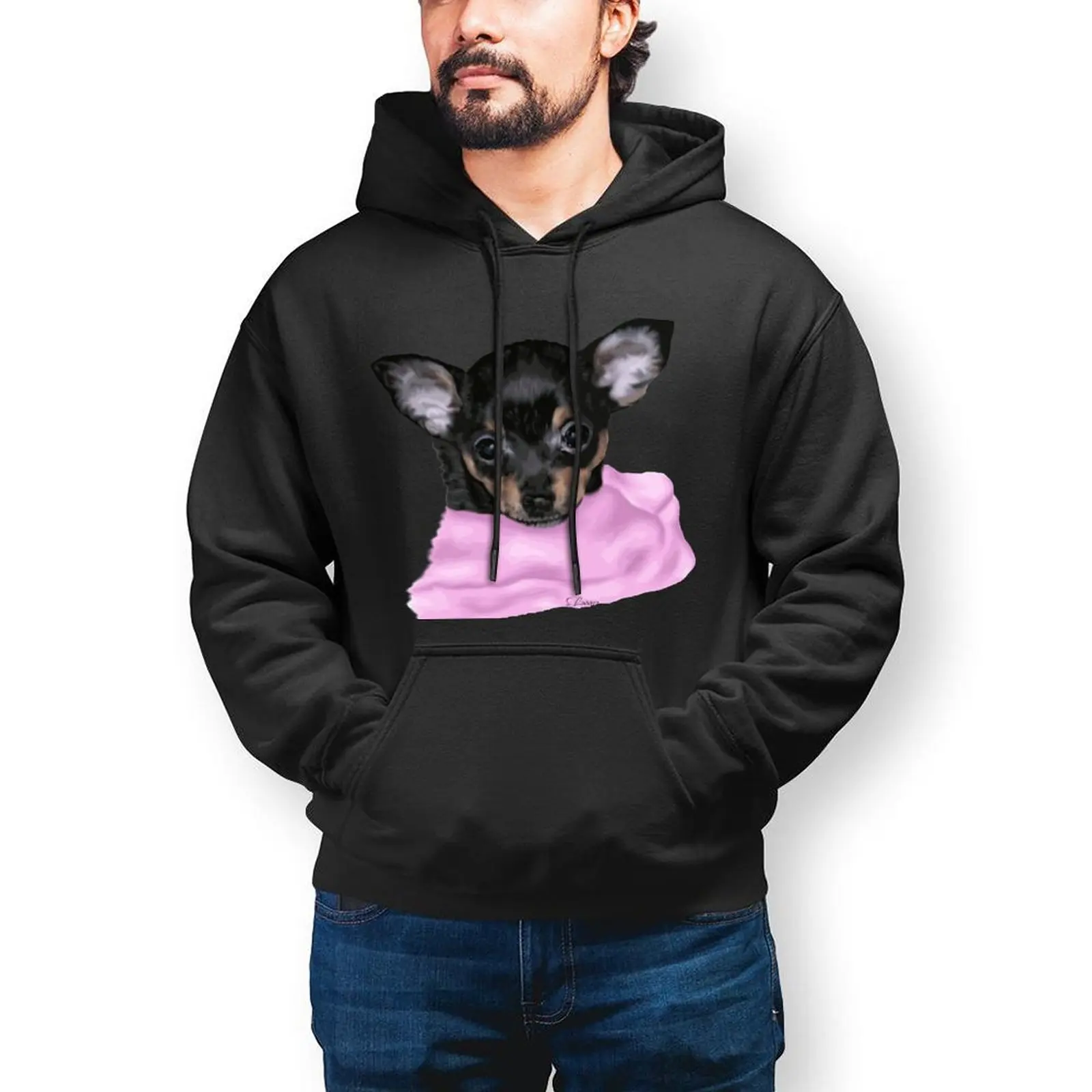 

Chihuahua Casual Hoodies Men Cute Chihuahua Puppy Portrait No Background Harajuku Pullover Hoodie Autumn Street Wear Sweatshirts