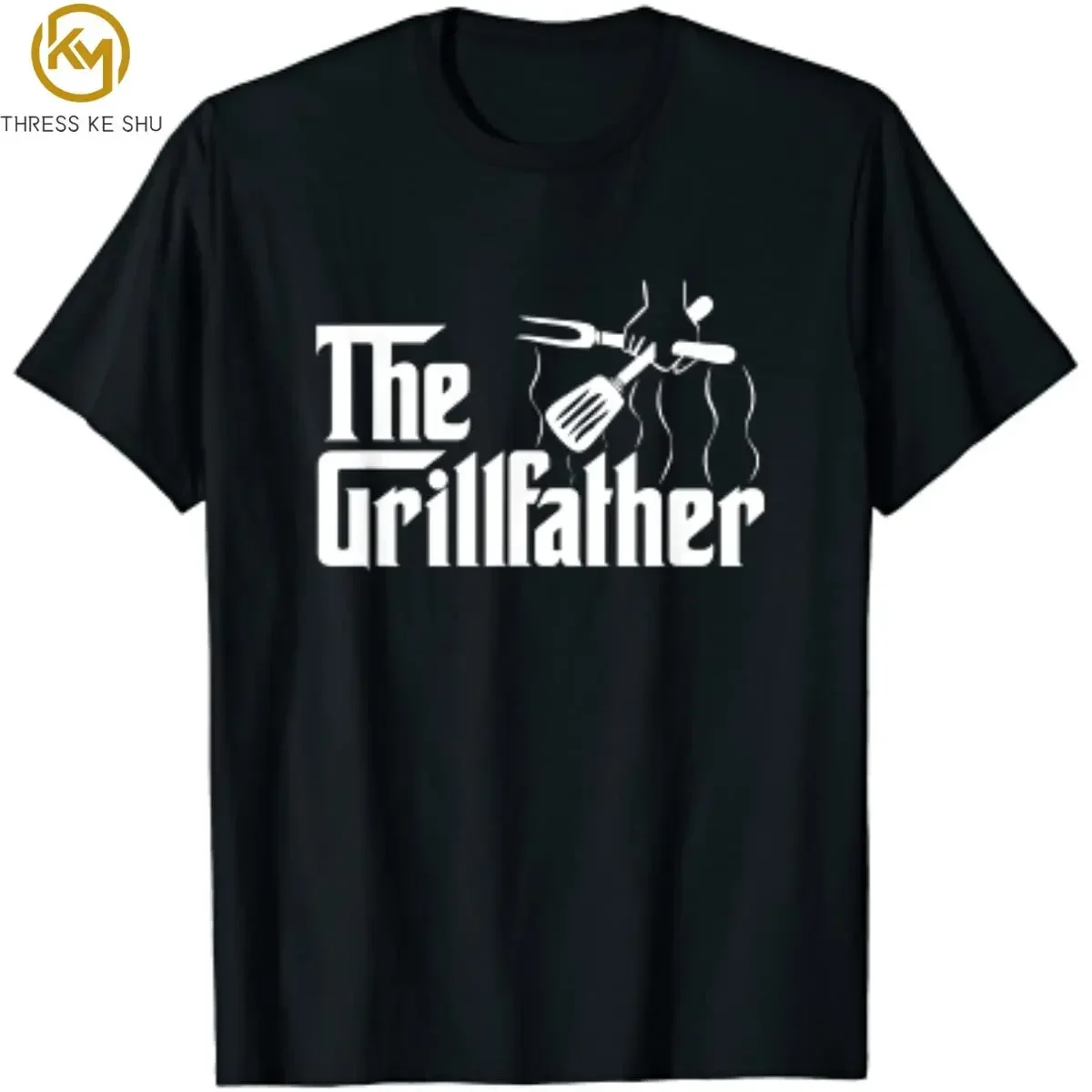 

Мужская хлопковая футболка The Grillfather, Повседневная футболка для барбекю, гриля, шеф-повара, Всесезонная футболка с графическим принтом в стиле Харадзюку