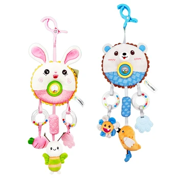 Car Seat Toys Hanging Rattles Toys for Babies 0-6 Months Newborn Crib Toys Sensory Soft Stuff Baby Stroller Toys for 0 12 Months
