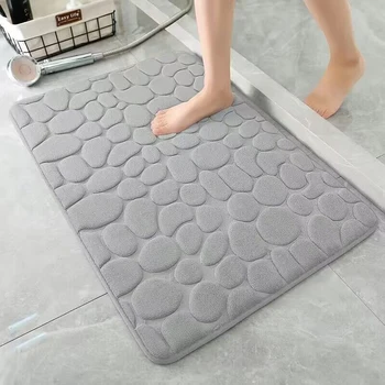 Embossed Pebble Memory Foam Bath Rug 1