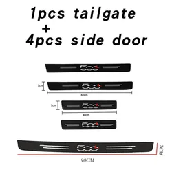 Premium Carbon Fiber Car Door Sill Protector Strip - Waterproof and Durable Film (5pcs for 500L)
