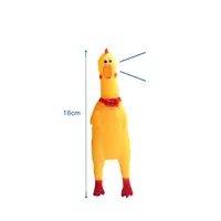 1PCS New Pet Dog Squeak Toy Screaming Chicken Squeeze Dog Chew Toy Durable And Fun Yellow Rubber Exhaust Chicken Toys 2