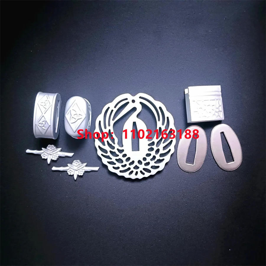 

Beautiful Steel Handguard Tsuba Guard Alloy Fuchi Kashira Menuki Habaki Brass Seppa For Japanese Samurai Katana Sword Fittings