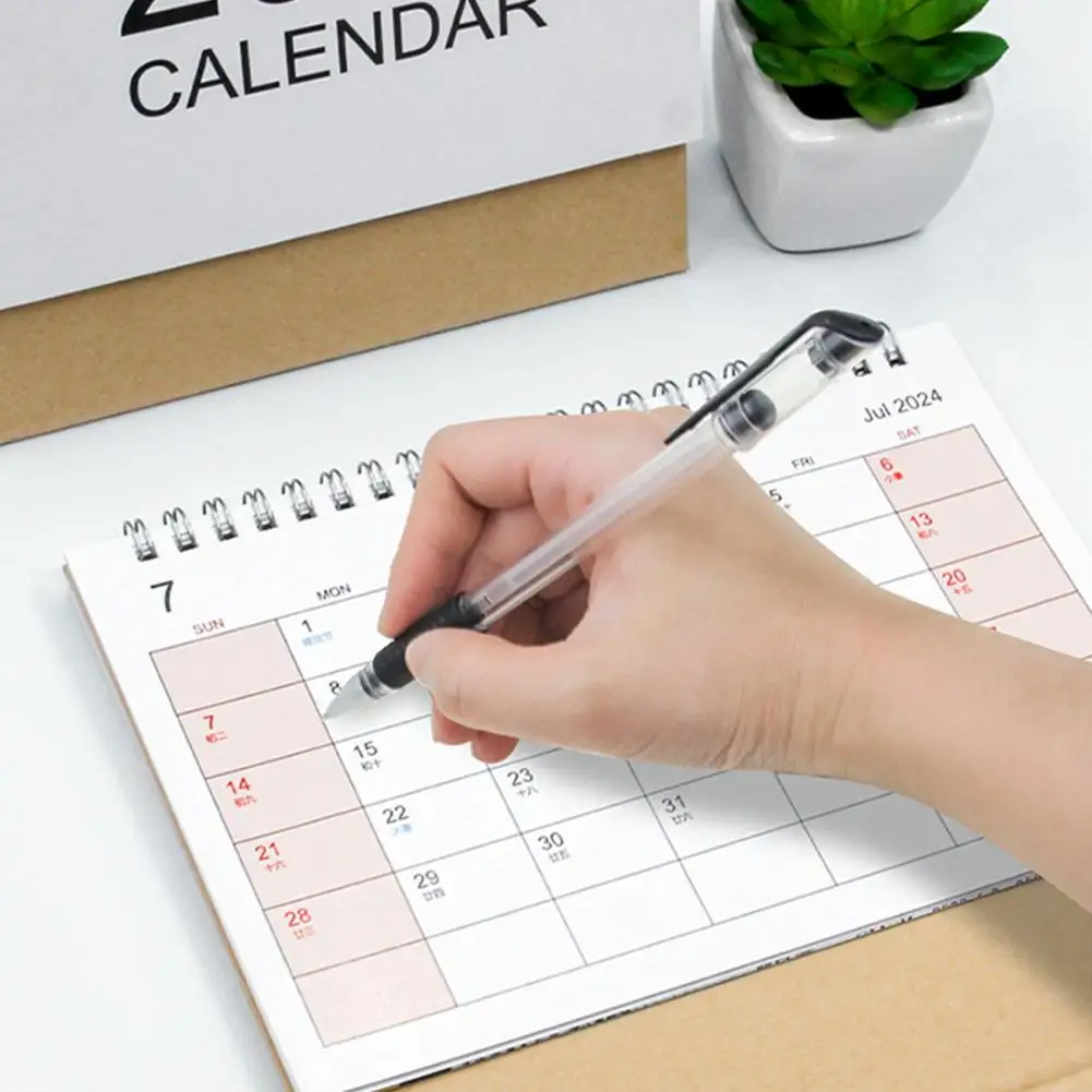 

Easy-to-read Mini Calendar 2024 Mini Desk Calendar Stand-up Flip-top Design Event Marking Office Decor Small Space Desk Calendar