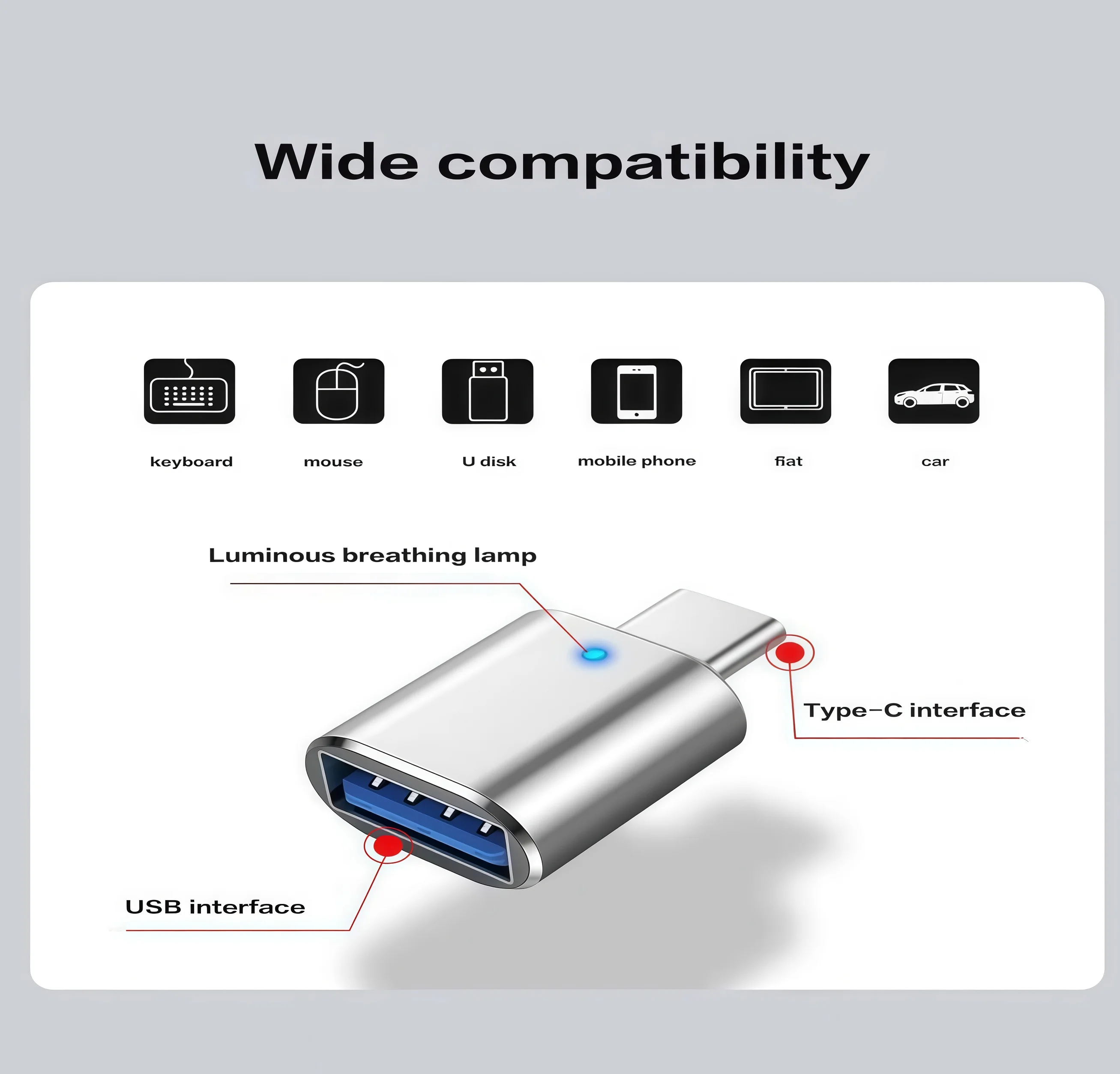 5-Pack USB Adapter & Hub Splitter Expander Set