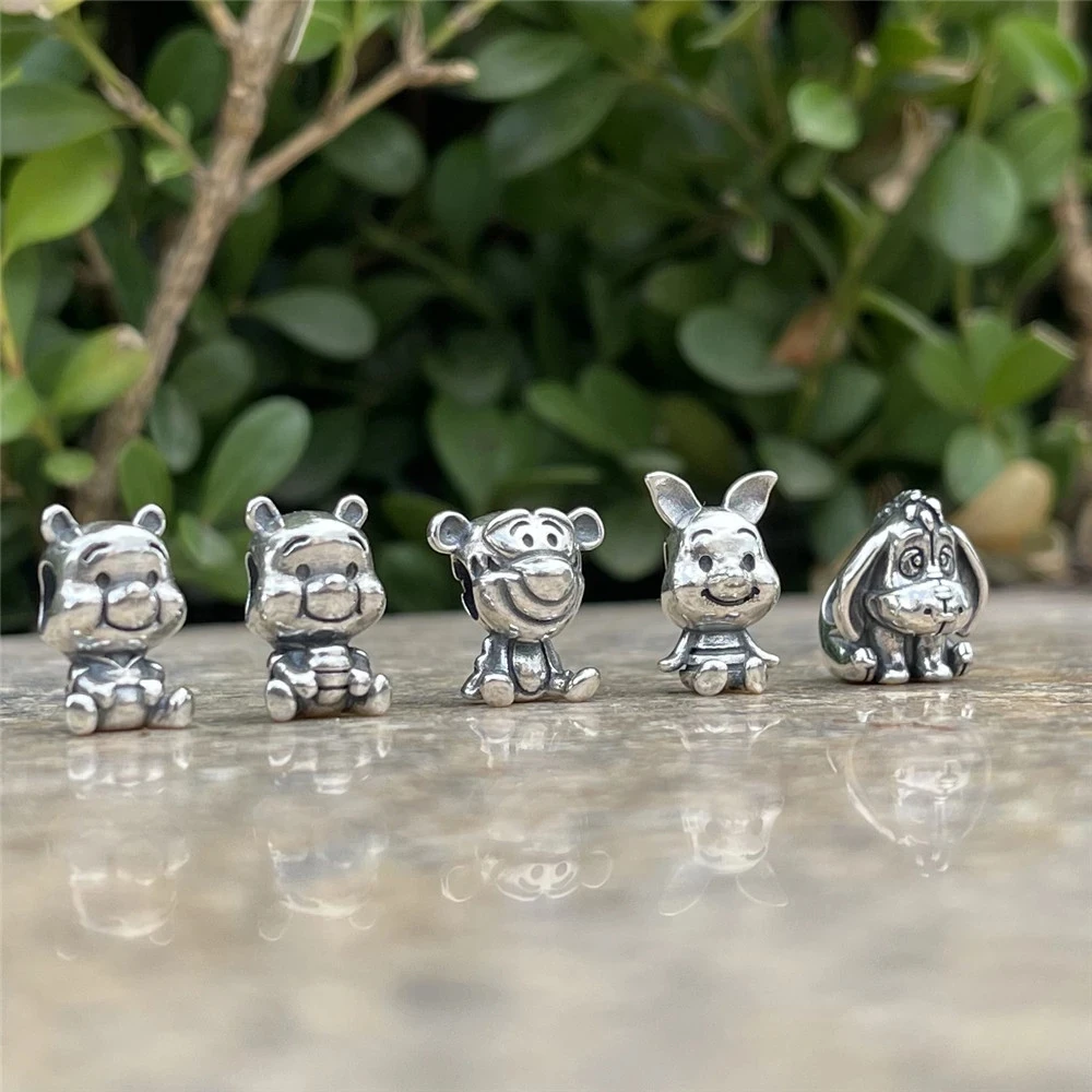 Charm Jewelry Fine 925 Silver Fit Original Pandora Bracelet Disney Winnie Bear Tigger Hello Kitty Charms Bead Necklace Diy Women Jewelry Gift