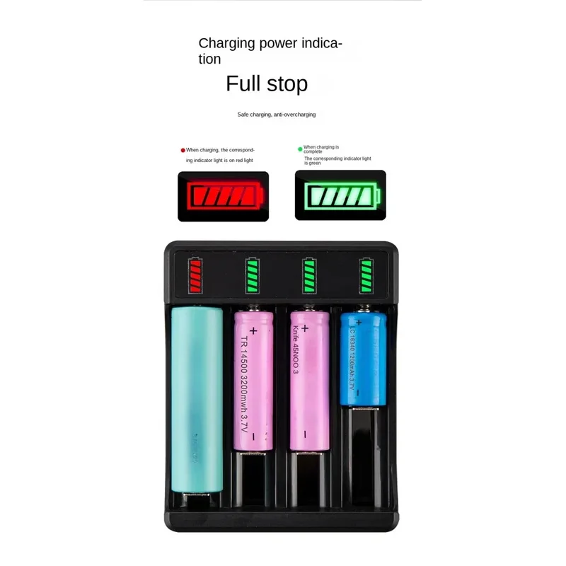 Winter New Universal Battery Charger With LED Indicator Cable 3.7VSmart Quick Rechargeable Lithium Battery For 18650 16650 14500