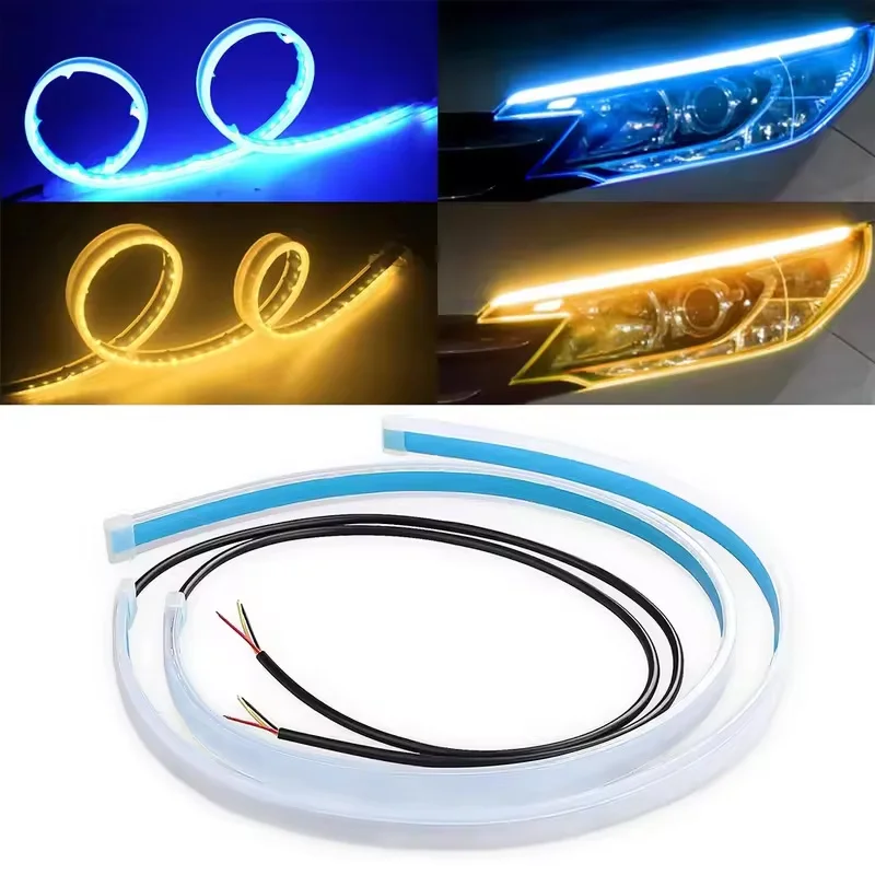 ไฟตกแต่งรถยนต์ LED 2 ชิ้น สีขาวเหลืองเปลี่ยนสีได้