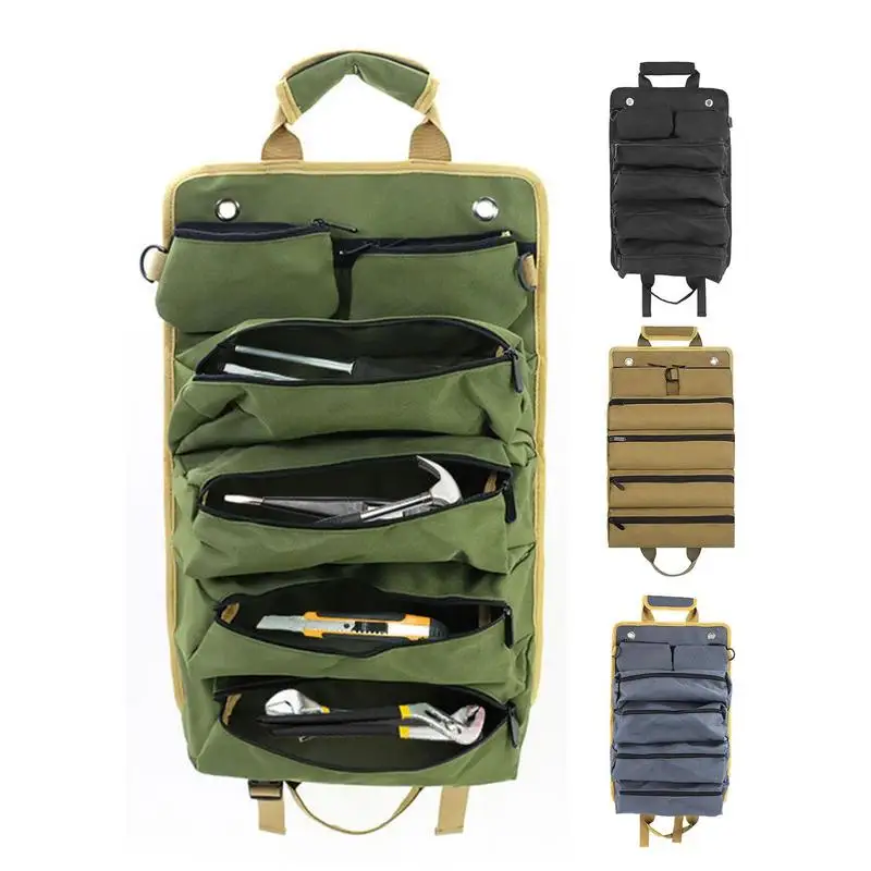 

Tool Roll up Bag Heavy Duty Roll up Tool Bag Organizer Tool Roll Pouch for Mechanis Electrician Hobbyist Gifts for Him