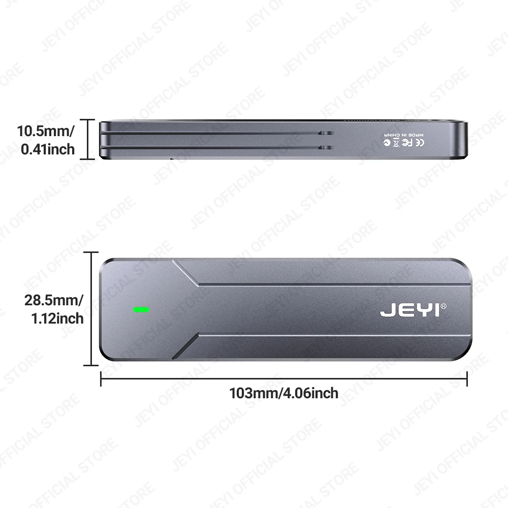 Nvme Gabinete Ssd Sata Usb 3.2 Gen 10gbps 6gbps Ngff M-key B-key Alumínio Externo Suporte para Caixa Trim Uasp Jeyi-m.2 - Imagem 4