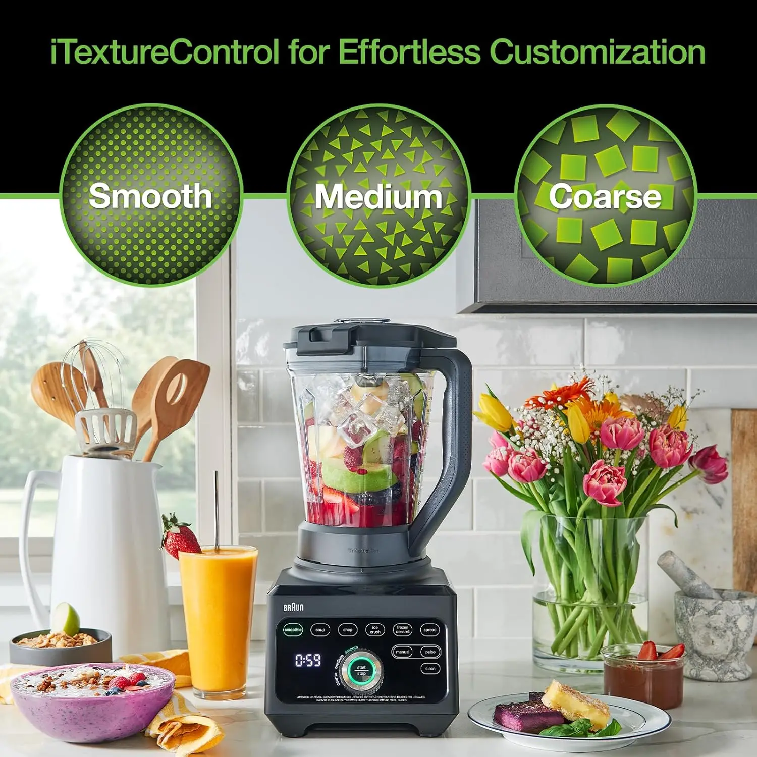 JB9040BK TriForce Power Blender 1600W, 68oz, iTexture Control,Black 5