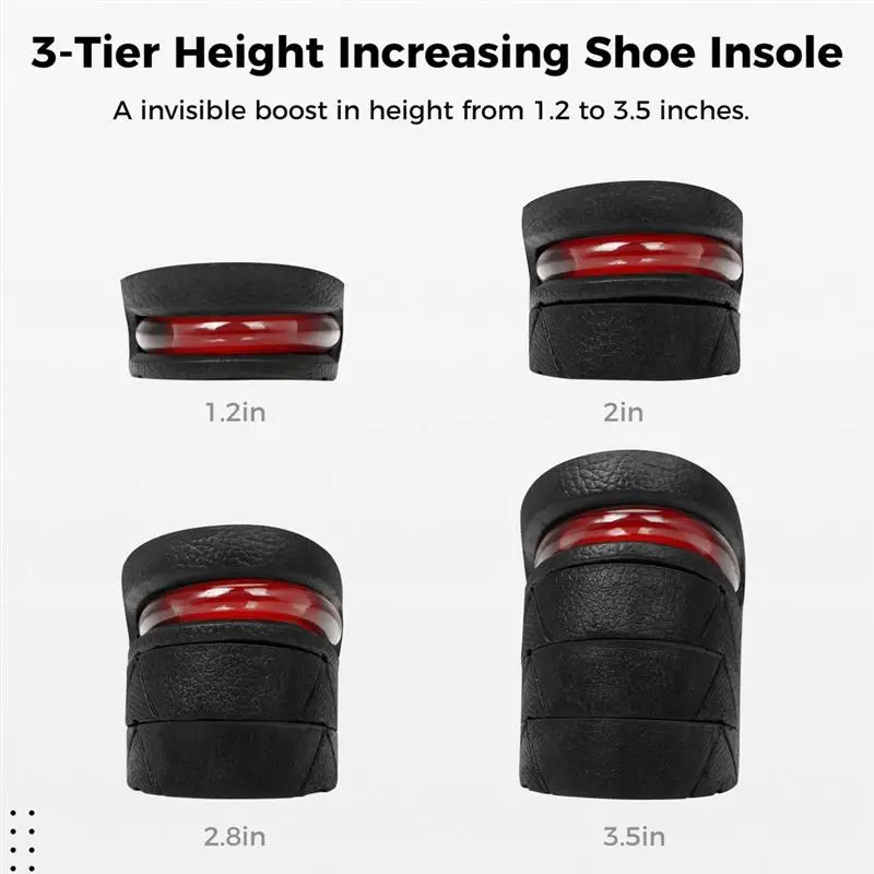 높이 증가 신발 안창, 3 단 높이 증가 안창, 조절 가능한 안창, 충격 흡수, 남성 여성, 세트당 4 개