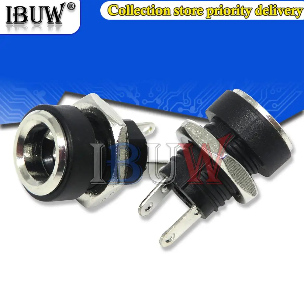 10PCS DC-022B 3A 12v für DC Netzteil Jack Buchse Weibliche Panel Mount Stecker 5,5mm x 2,1mm 5,5mm x 2,5mm DC022B Stecker