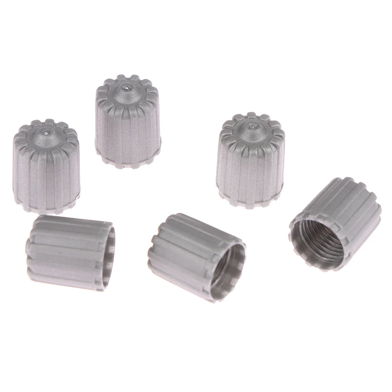 Set of 10 Gray Tire Valve Stem Caps with Gaskets - Durable Nylon Dust Covers