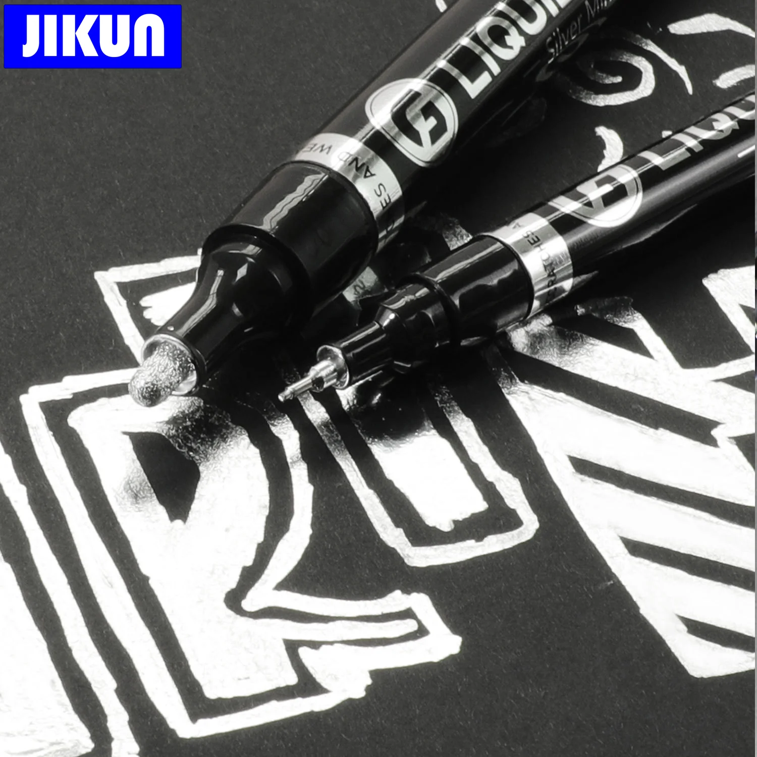 JIKUN Liquid Mirror Marker Silver Markers Pen DIY Reflective Paint Pens  Mirror Markers Chrome Finish Metallic Art Craftwork Pen