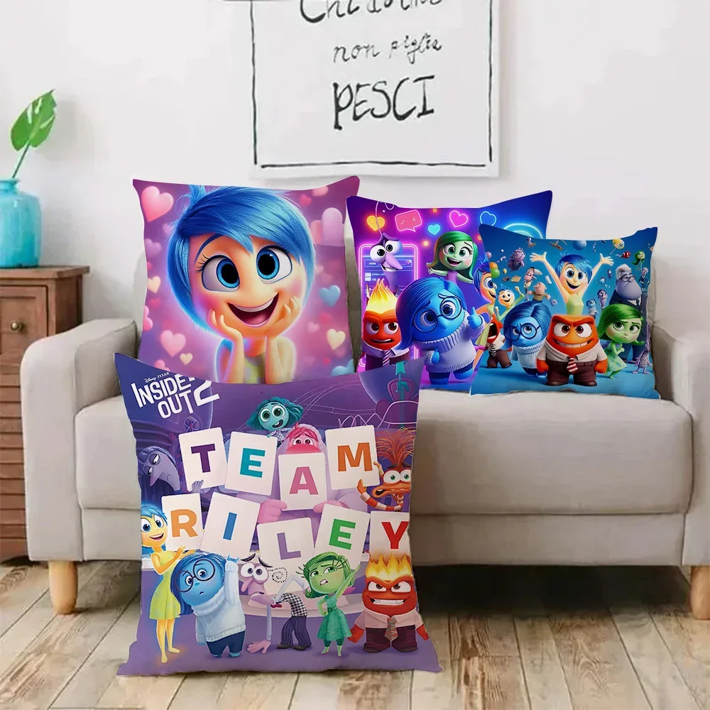 Colorful Inside Out Pillow Covers Cartoon Sofa Decorative Home Double-sided Printing Short Plush Cute Cushion Cover
