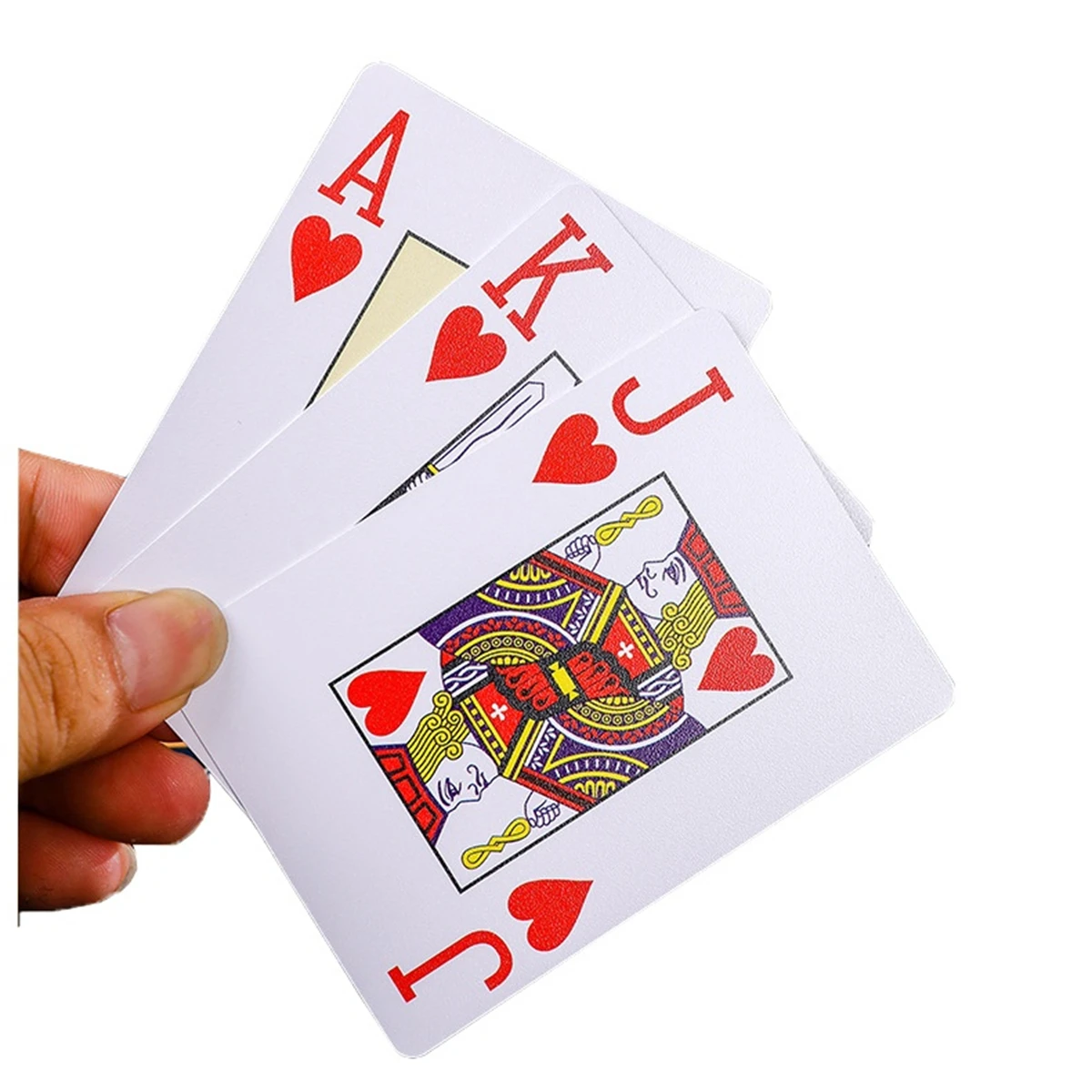 Playing Cards Plastic Playing Cards Poker Set 55PCS PVC Scrub Waterproof Big Character Texas Hold'em In Case