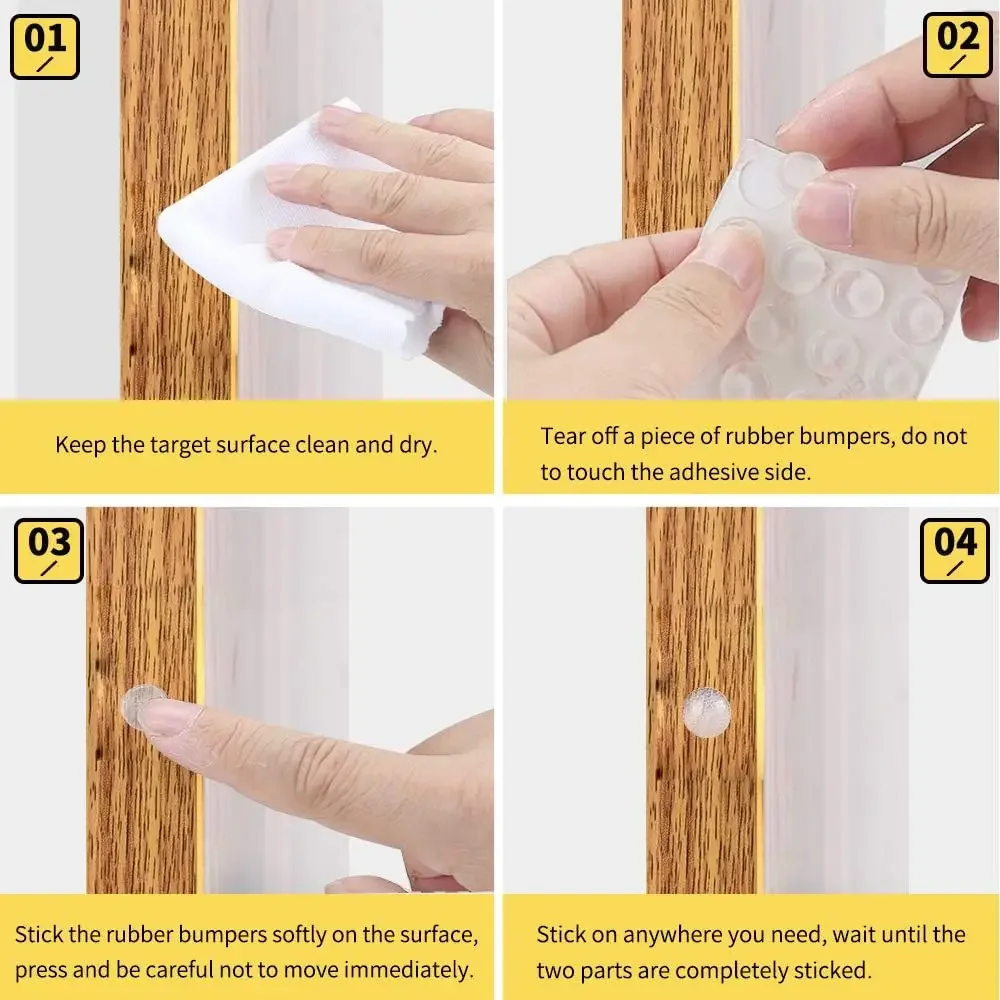 Mini Transparent Door Stopper Self adhesive Cabinet Bumpers Buffer Cushion Silicone Wall Protector Refrigerator Anti-crash Pads silicone furniture pads silicone door stoppers rubber door stoppers