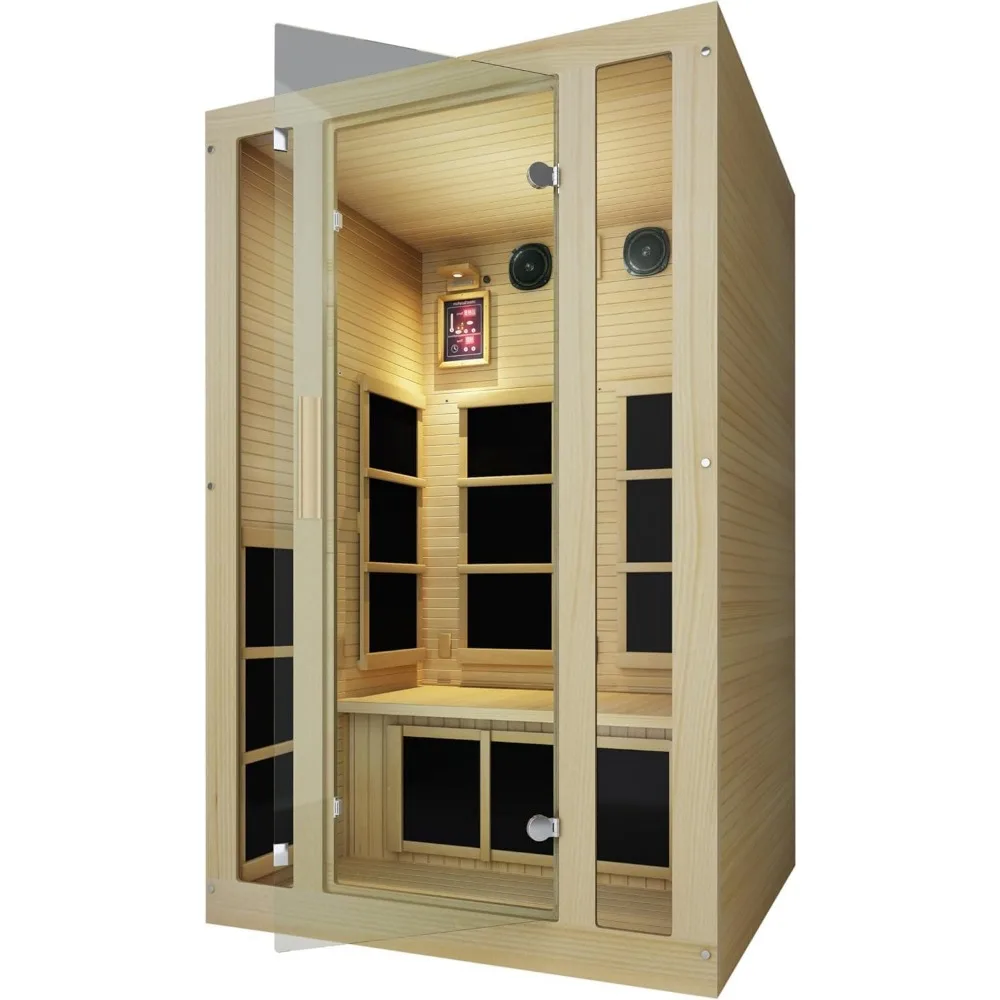 2 Person Canadian Hemlock Low EMF Far Infrared Saunas,  portable sauna steam spa, sauna rooms 6