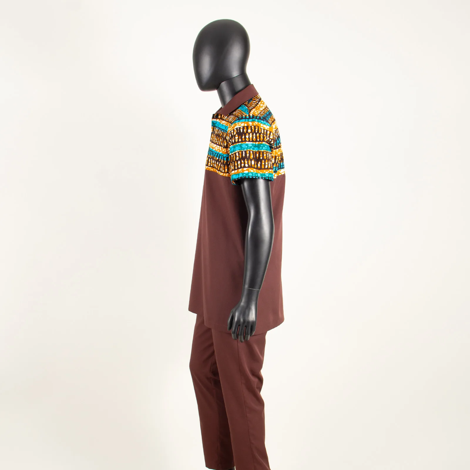 Fatos africanos dashiki para homens, camisa e calça com estampa de manga curta, roupas casuais plus size, conjunto de 2 peças, A2416010