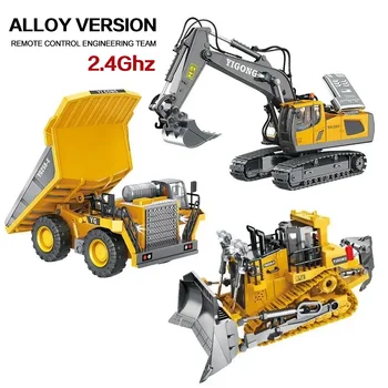 Children's RC Car Toys – Remote Control Excavator, Dump Truck & Bulldozer, Radio Control Electric Car for Boys, Kids Toys Gift 1