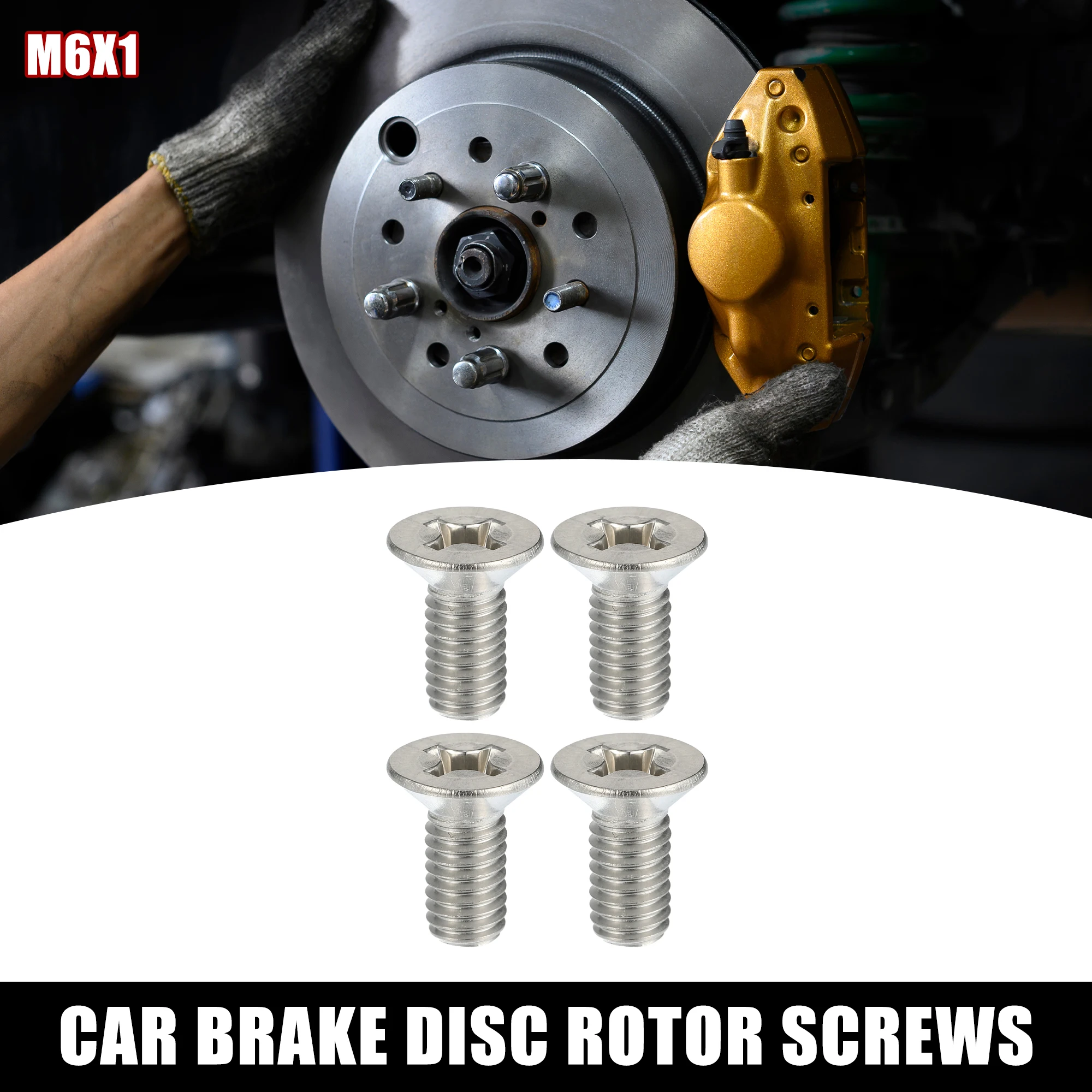 UXCELL 4pcs Brake Disc Rotor Screws Bolts Kit 93600-06014-0H for Honda Accord 1985-2018 for Honda CR-Z 2011-2016