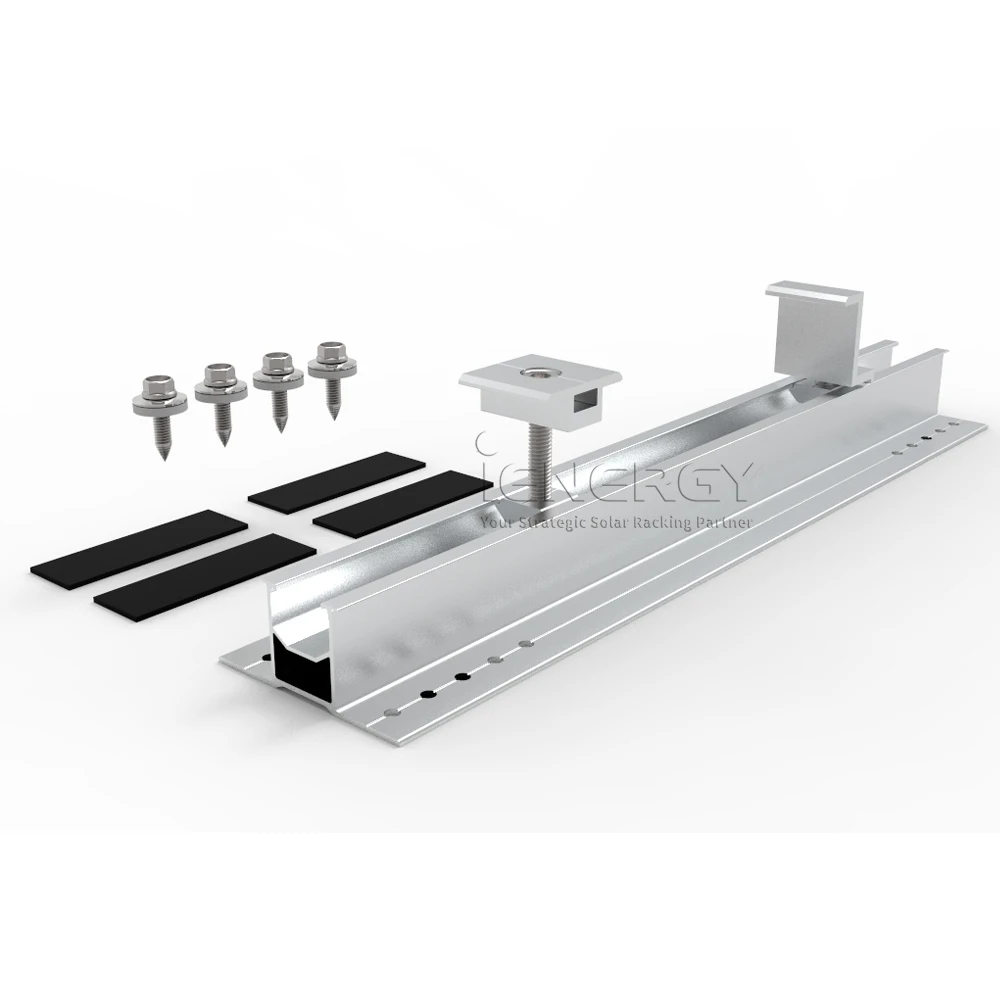 

Solar Panel Mounting Mini Rail Aluminum Metal for Tin Roofs Rail-less Mount Bracket 400mm Solar Panel System 2pcs Set New