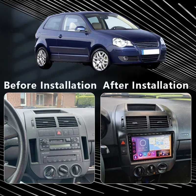 QSZN For Volkswagen Polo Mk4 IV 4 2001 -2009 2K QLED Android 13 Car Radio Multimedia Video Player GPS AI Voice CarPlay 4G Stereo car multimedia player car radio