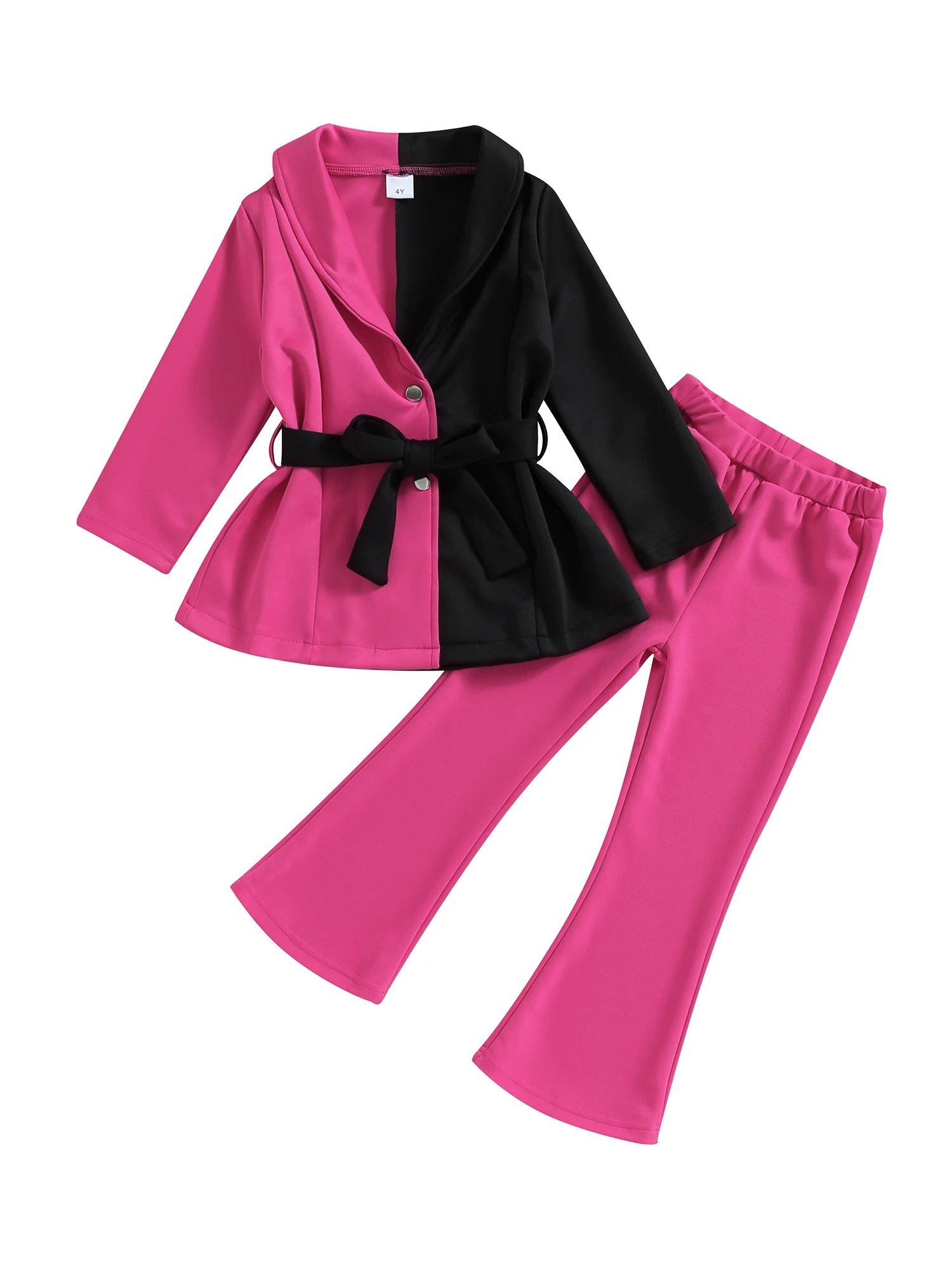 

Pink Cowgirls Costumes Outfits for Girls Stylish Long Sleeve Jacket Coat and Flare Leggs Pants Trousers Set - Perfect for Fall