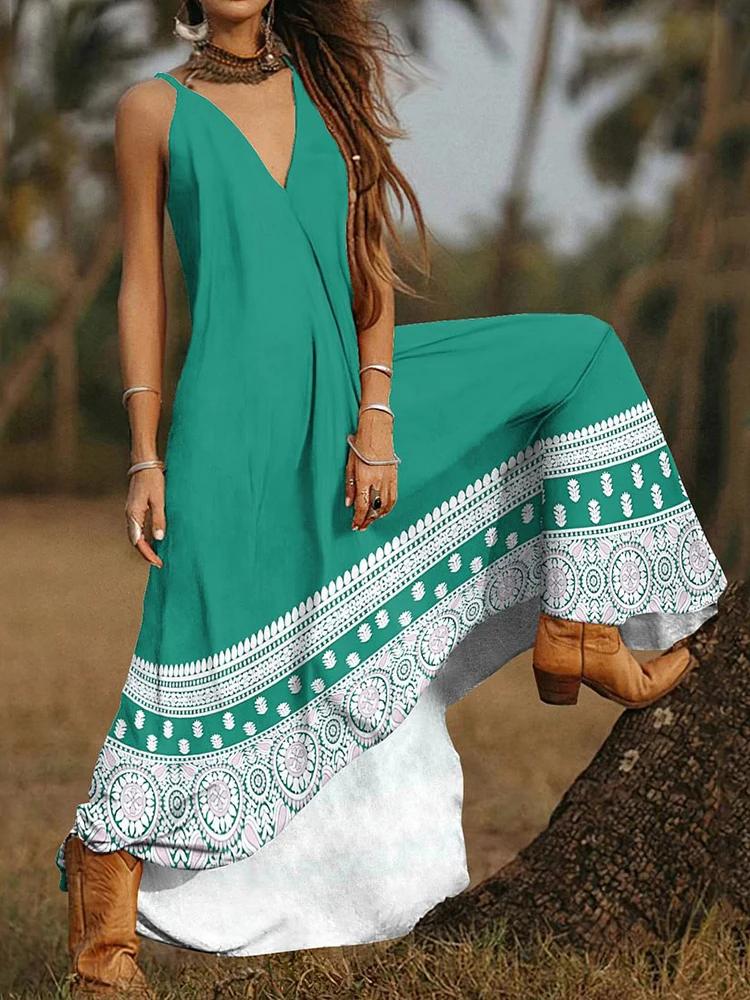 

Deep V-Neck Sexy Holiday Loungewear Party Dress New Women Summer Backless Loose Fit Patchwork Maxi Dress Streetwear Dropshipping