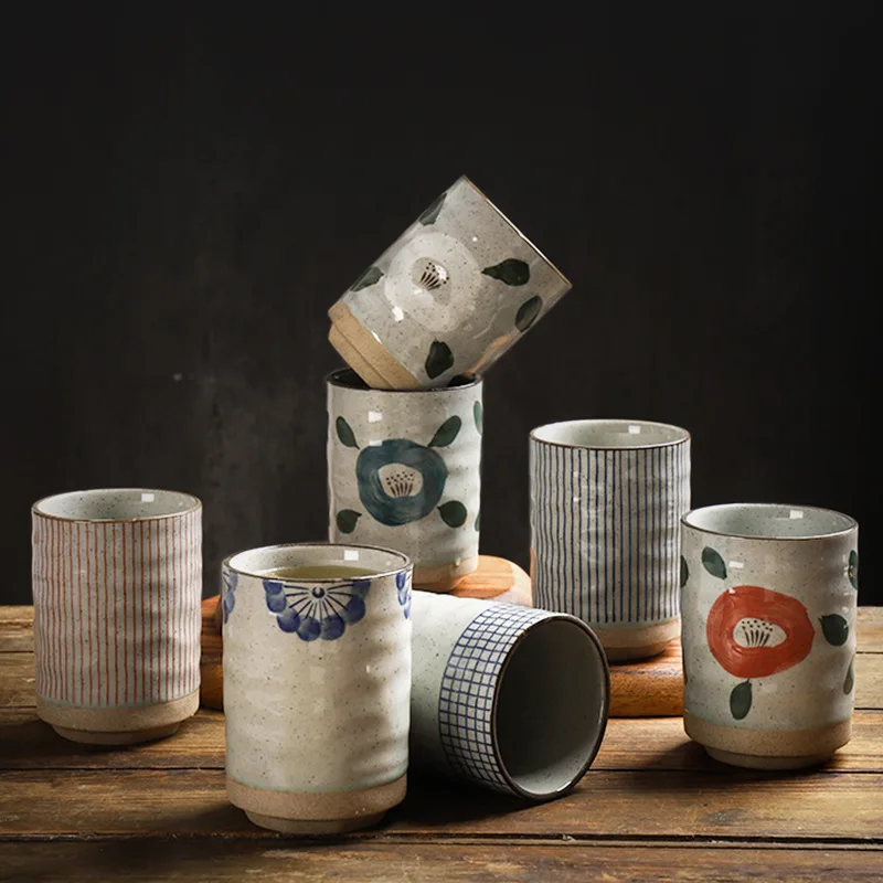 Cute Japanese Ceramics Water Cups Fashion Teacup Coffee Milk Beer Mug Restaurant Heat-insulated To-go Cups Table Decoration